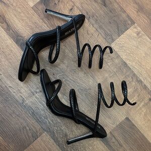 Chic Black Spiral Heels